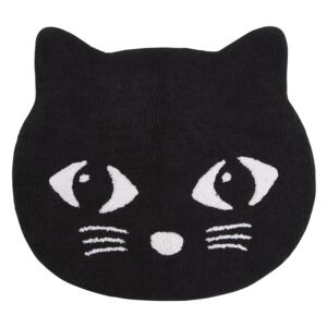 Černý dětský bavlněný koberec ve tvaru kočky Black Cat Sass & Belle 60x29