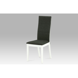 Jídelní židle dřevěná bílá a potah šedohnědá látka C-188 WT