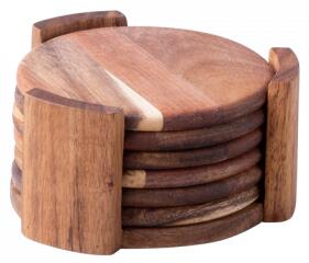 Podložky ve stojanu set 7 ks o 11,8 cm – FLOW Wooden (593717)