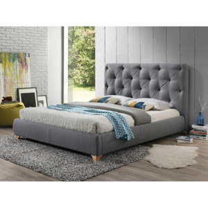 Čalouněná postel VEYRON + rošt, 160x200, šedá