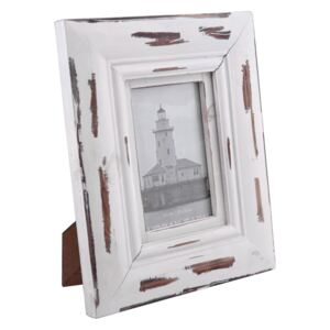 Bílý dřevěný fotorámeček Ego Dekor, na fotografii 13 x 18 cm