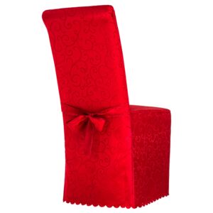 Tectake 401345 potah na židli s mašlí - červená, vzorovaný