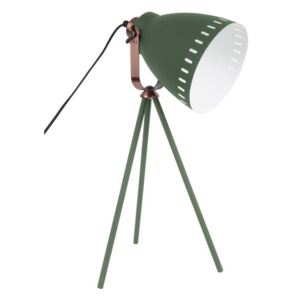 Time for home Zelená kovová stolní lampa Lash II s měděným detailem