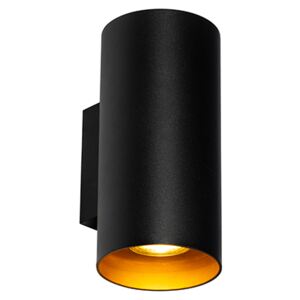 Designové nástěnné svítidlo černé se zlatem - Sab