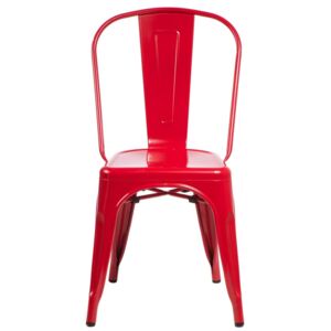 Židle PARIS červená inspirovaná Tolix