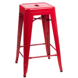 Barová židle PARIS 66cm červená inspirovaná Tolix