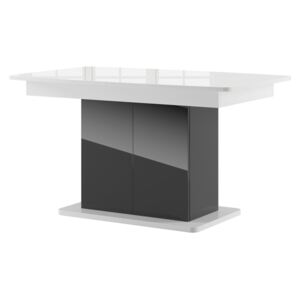 Jídelní stůl rozkládací - STAR 03, lesklá bílá/lesklá černá