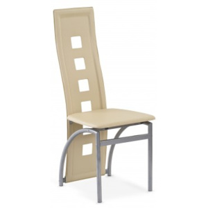 K4-M - Jídelní židle (tmavě krémová, stříbrná)