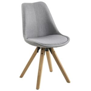 Jídelní židle Damian, látka, světle šedá/dřevo