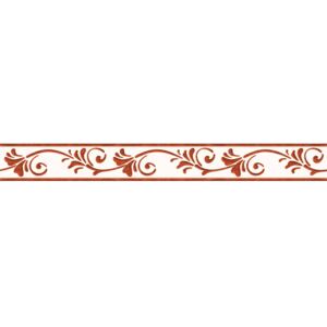 Bordura na zeď samolepicí - Kala s ornamenty červená