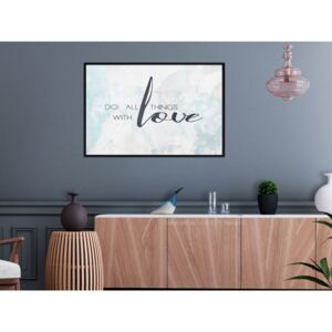 Plakát v rámu - S láskou - With Love 30x20 Černý rám