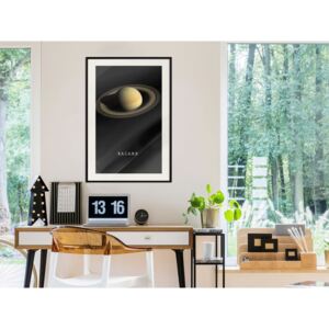 Plakát v rámu - Sluneční soustava: Saturn - The Solar System: Saturn 30x45 Černý rám s passe-partout