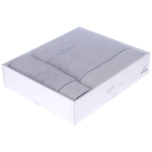 Luxusní ručník a osuška LINEN Světle šedá, 580 gr / m², Česaná prémiová bavlna 100%