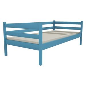 Dětská postel DP 028 borovice masiv 90 x 200 cm modrá