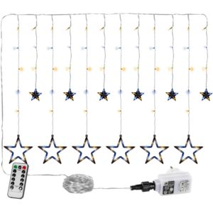 VOLTRONIC Vánoční LED závěs 12 hvězdiček | teplá a studená bílá