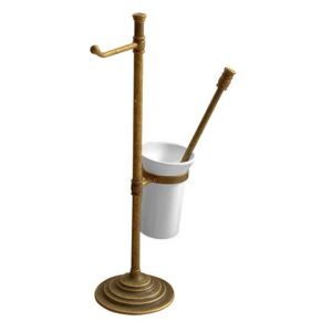 SAPHO Stojan s držákem na toaletní papír a WC štětkou, bronz