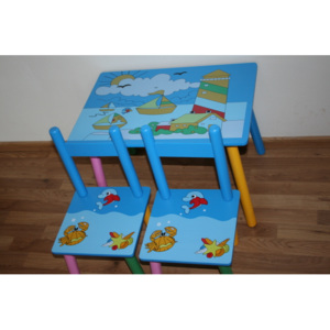 Dětský stůl a 2 židle auta Moře