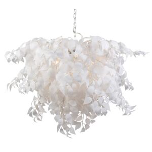 Romantická závěsná lampa bílá s listy - Feder
