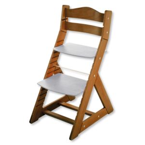 Hajdalánek Rostoucí židle MAJA - opěrka do kulata (dub tmavý, světle šedá) MAJABUDTMAVYSVESEDA