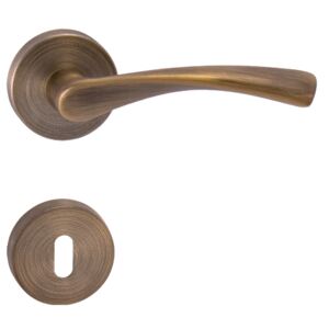 Dveřní kování MP Fan-R (OGS) - BB klika-klika otvor pro obyčejný klíč/OGS (bronz česaný mat)
