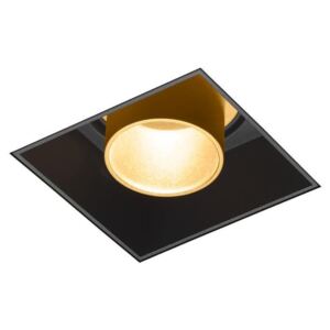 Wever Ducré Sneak trimless 1.0 LED, černo-zlatá hranatá bezrámečková bodovka, 1x7,9W LED 2700K, 7x7cm