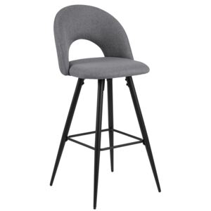 SCANDI Šedá látková barová židle Ares 105 cm