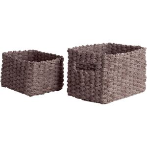Set pletených košíků Compactor Lisou, 2 dílný - šedý