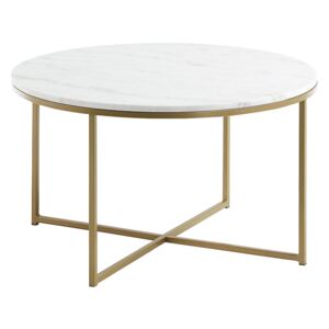 Bílý mramorový konferenční stolek LaForma Sheffield Ø80 cm