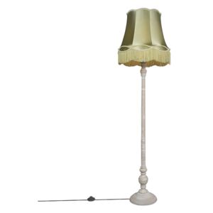 Retro stojací lampa šedá se zeleným odstínem Granny - Classico