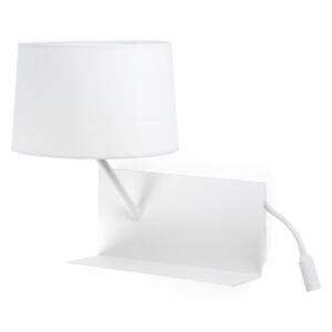 FARO HaY bílé nástěnné svítidlo s LED levou lampičkou na čtení 28415