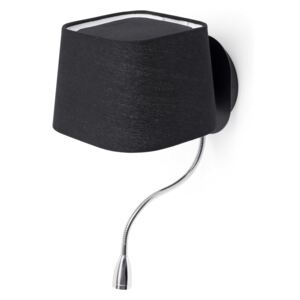 FARO SWEET černé nástěnné svítidlo s LED lampičkou na čtení 1L 29951