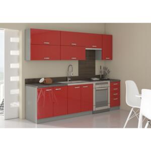 Kuchyně Roslyn 2 260 cm (šedá + červená)