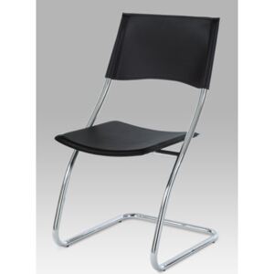 Autronic - Židle chrom / černá koženka - B161 BK