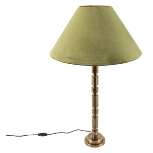 Stolní lampa ve stylu art deco s velurovým odstínem zelené 50 cm - Torre