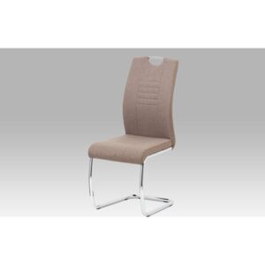 Jídelní židle DCL-405 CAP2 látka a ekokůže cappuccino, chrom