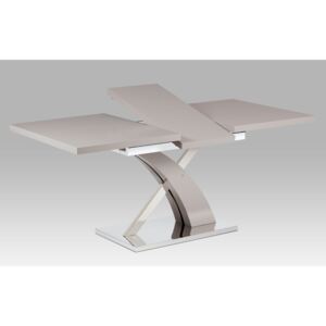 Rozkládací jídelní stůl HT-999 LAN 140+40x90 cm, lanýžový mat/nerez