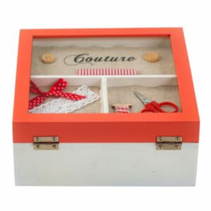 Dřevěná krabička / úložný box / organizér na šití "ŠITÍČKO" IKO2141