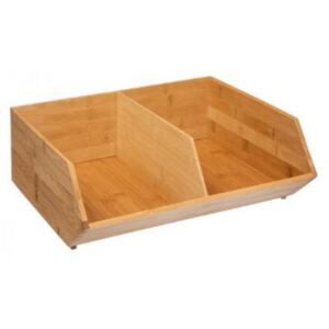 Organizér, úložný box na brambory a cibuli, bambus, 2-komorový, DOUBLE JJA167734