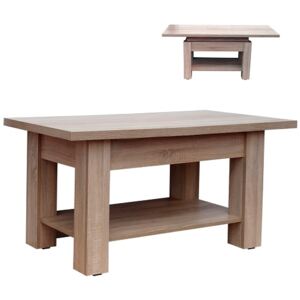 Rozkládací konferenční stolek - výběr tvaru desky / volitelný dekor Dub Sonoma