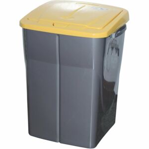 Koš na tříděný odpad žluté víko; 51 x 36 x 36,5 cm; 45 l; plast