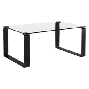 MARBET STYLE Skleněný konferenční stolek MARBET CUBBY s černou podnoží 90x60 cm