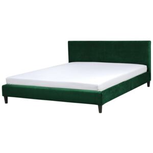 Čalouněná postel v tmavě zeleném sametu 180 x 200 cm FITOU