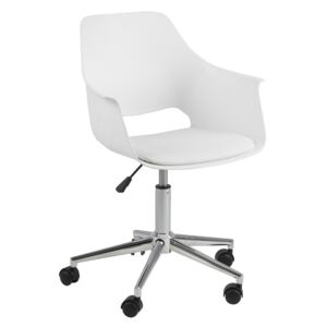 SCANDI Bílá kancelářská židle Romana z ekokůže