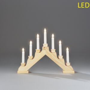 Adventní svícen s LED 2362-100, dřevěný přírodní KONST