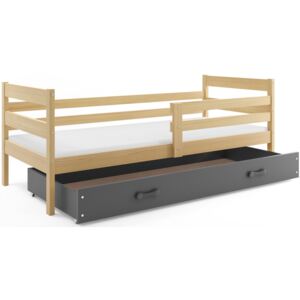 Dětská postel ERYK 1 80x190 cm, borovice/grafitová Pěnová matrace