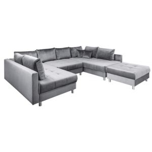 Luxusní sedací souprava KENT XXL 305 CM šedá s taburetem Nábytek | Obývací pokoj | Sedací soupravy | Sedačky