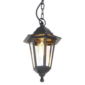 Romantická venkovní závěsná lampa černá IP44 - New Haven