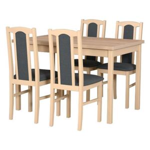 MILÉNIUM 4 Jídelní set stůl + 4 židle, dub sonoma
