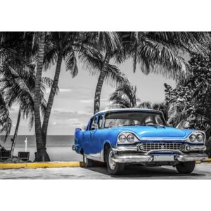 Postershop Fototapeta: Kuba modré auto u moře - 104x152,5 cm