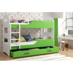 BMS Group Dětská patrová postel Dominik 160x80 Zelená